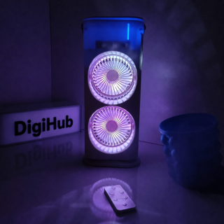 پنکه مهپاش دوقلو ریموت دار شارژی RGB اورجینال
